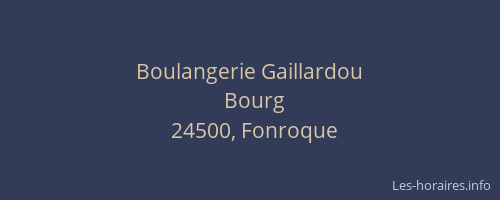 Boulangerie Gaillardou