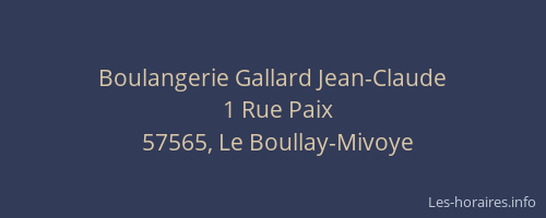 Boulangerie Gallard Jean-Claude