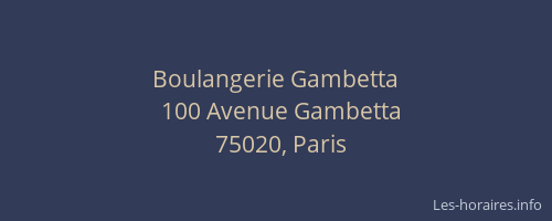 Boulangerie Gambetta