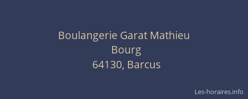 Boulangerie Garat Mathieu