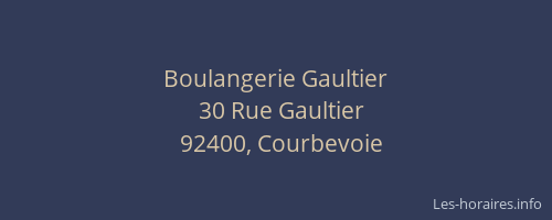 Boulangerie Gaultier