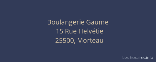 Boulangerie Gaume