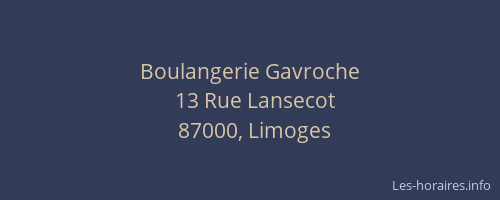 Boulangerie Gavroche