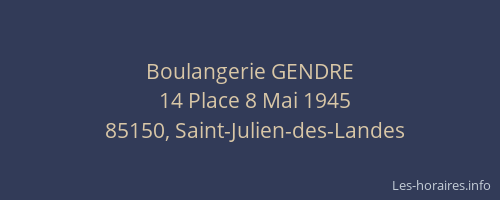Boulangerie GENDRE