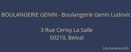 BOULANGERIE GENIN - Boulangerie Genin Ludovic