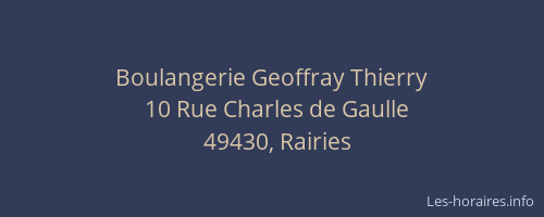 Boulangerie Geoffray Thierry