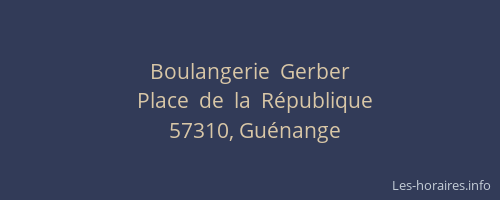 Boulangerie  Gerber
