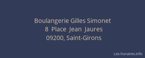 Boulangerie Gilles Simonet