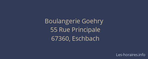 Boulangerie Goehry
