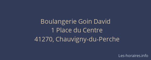 Boulangerie Goin David