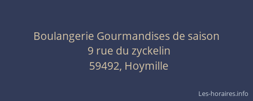 Boulangerie Gourmandises de saison