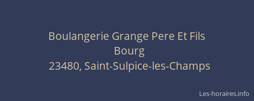 Boulangerie Grange Pere Et Fils
