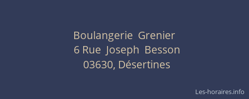 Boulangerie  Grenier