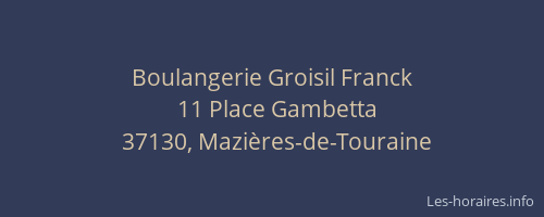 Boulangerie Groisil Franck