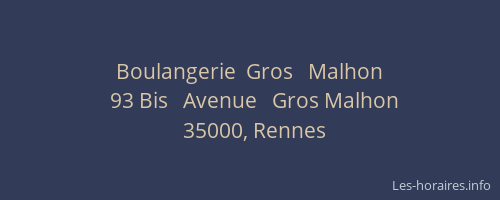 Boulangerie  Gros   Malhon