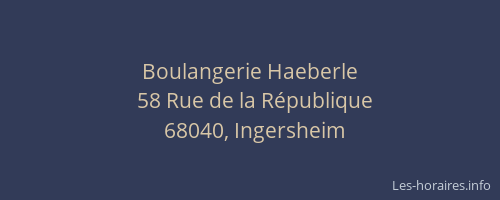 Boulangerie Haeberle
