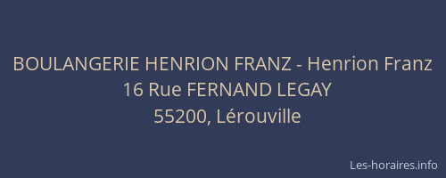 BOULANGERIE HENRION FRANZ - Henrion Franz