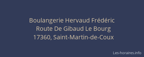 Boulangerie Hervaud Fr&eacute;d&eacute;ric