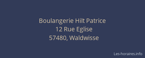 Boulangerie Hilt Patrice