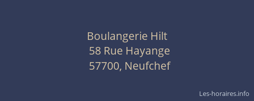Boulangerie Hilt