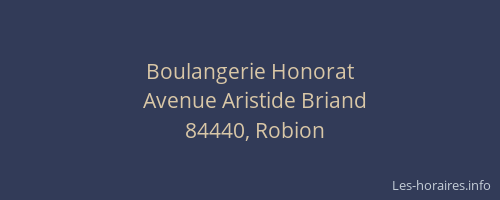 Boulangerie Honorat