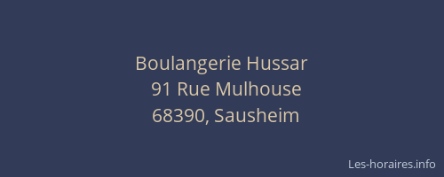 Boulangerie Hussar