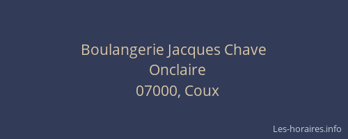 Boulangerie Jacques Chave