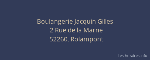 Boulangerie Jacquin Gilles