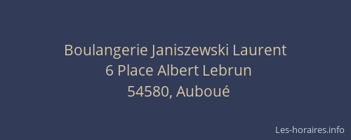 Boulangerie Janiszewski Laurent
