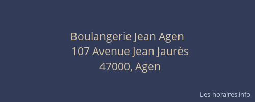 Boulangerie Jean Agen