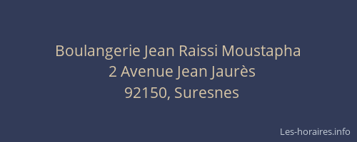 Boulangerie Jean Raissi Moustapha