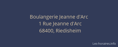 Boulangerie Jeanne d'Arc
