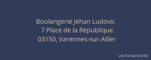 Boulangerie Jehan Ludovic