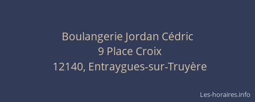 Boulangerie Jordan C&eacute;dric