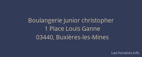 Boulangerie junior christopher
