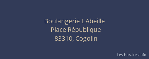 Boulangerie L'Abeille