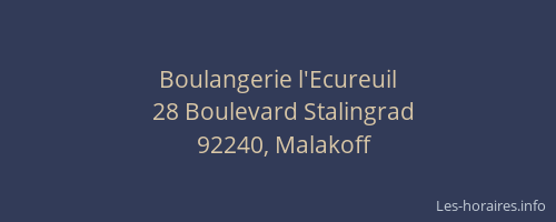 Boulangerie l'Ecureuil