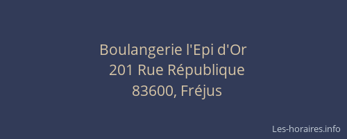 Boulangerie l'Epi d'Or