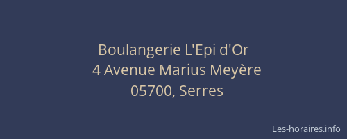 Boulangerie L'Epi d'Or