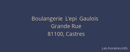 Boulangerie  L'epi  Gaulois