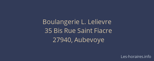 Boulangerie L. Lelievre