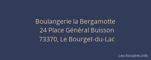 Boulangerie la Bergamotte