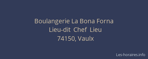 Boulangerie La Bona Forna