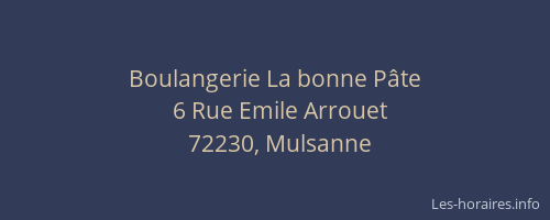 Boulangerie La bonne P&acirc;te