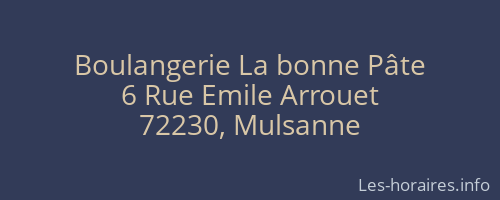 Boulangerie La bonne Pâte