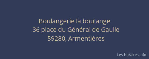 Boulangerie la boulange