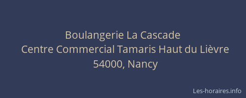 Boulangerie La Cascade