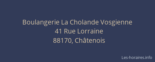 Boulangerie La Cholande Vosgienne