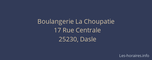 Boulangerie La Choupatie