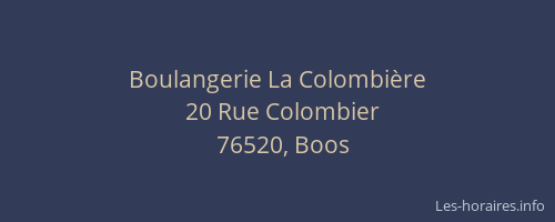 Boulangerie La Colombière